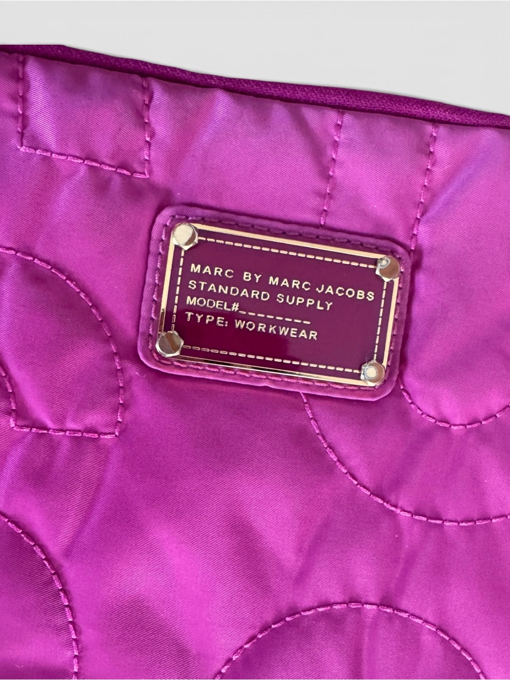 Marc By Marc Jacobs Laptop Case 15” Pink Quilted Nylon Padded
